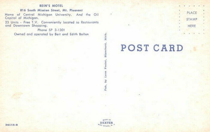 Reins Motel - Old Postcard (newer photo)